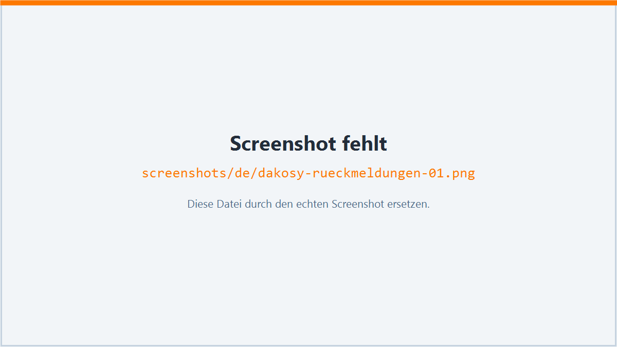 Screenshot: Rückmeldungen und Status