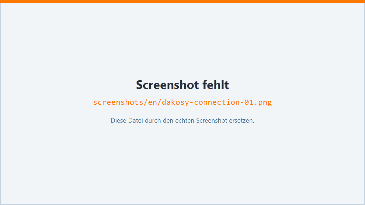Screenshot: Platform connection